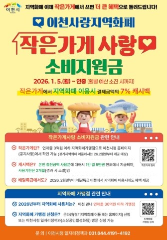 이천시, 지역화폐 가맹점 확대하고 작...